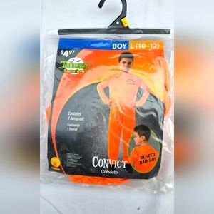 Boys Convict Costume Orange Jumpsuit NWT